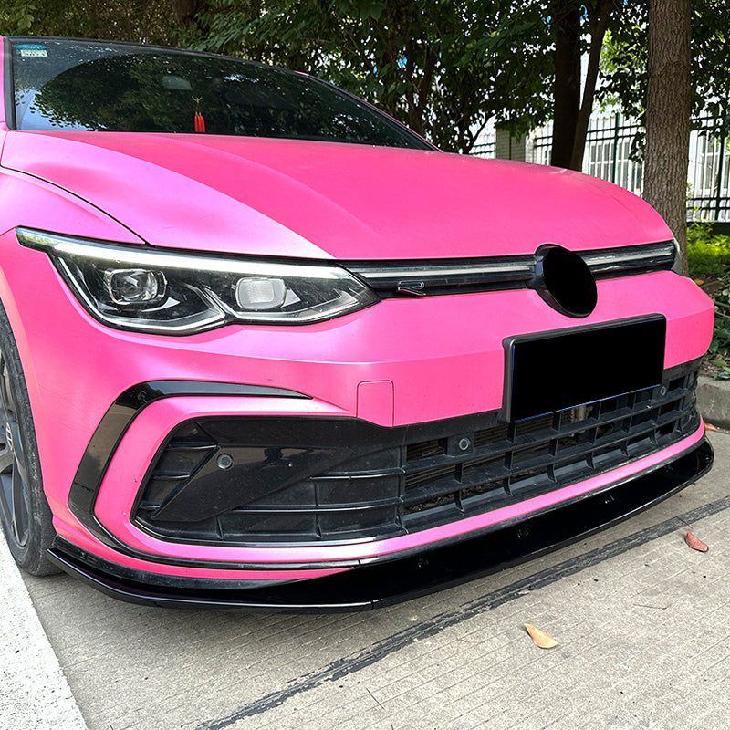 AutoStyle, Labbro spoiler anteriore, compatibile con Volkswagen Golf VIII GTi/GTD/R/R-Line (2020-), ABS nero lucido