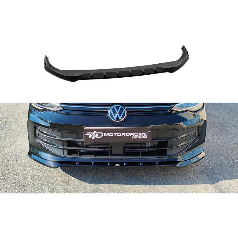 Motordrome, přední spoiler, lesklá černá, pasuje na Volkswagen Golf 8 Facelift (2024-) včetně Variant (ABS)