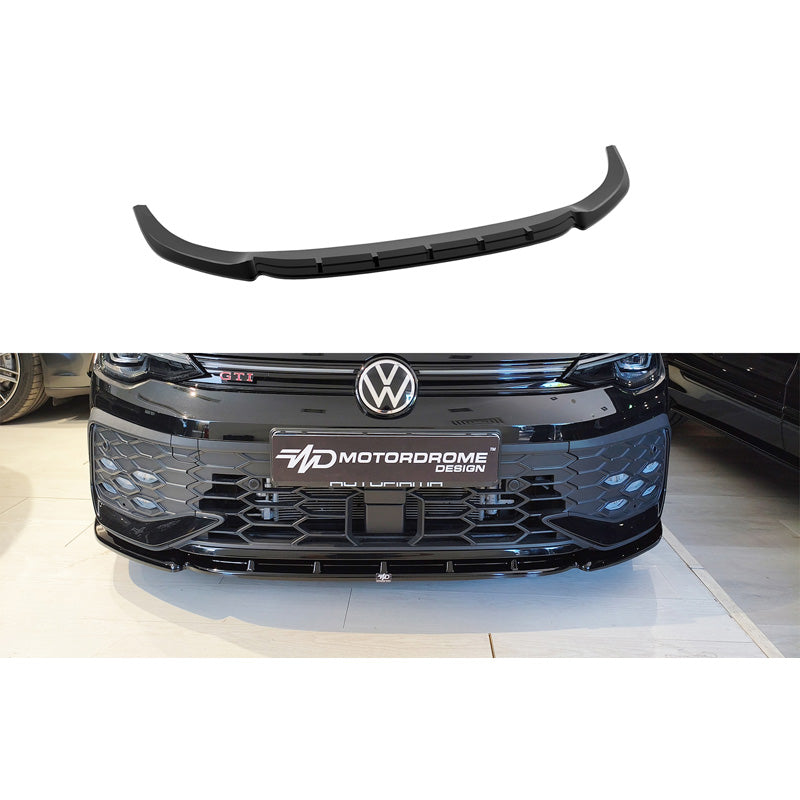 Motordrome, Front spoiler, Gloss Black, fits Volkswagen Golf 8 Facelift R-Line/GTE/GTI (2024-)