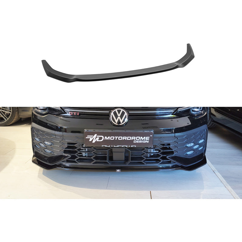 Motordrome, přední spoiler, lesklá černá, pasuje na Volkswagen Golf 8 Facelift R-Line/GTE/GTI (2024-)