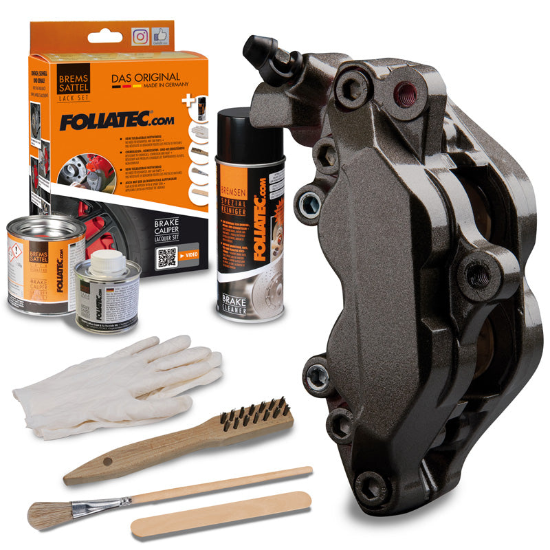 Foliatec, barva na brzdové třmeny, carbon metallic - 3 komponenty