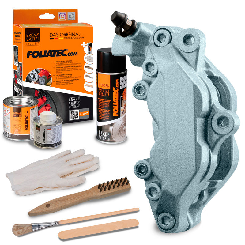 Foliatec, farba do zacisku hamulcowego - Marine Bay Silver Metallic - 3 Components