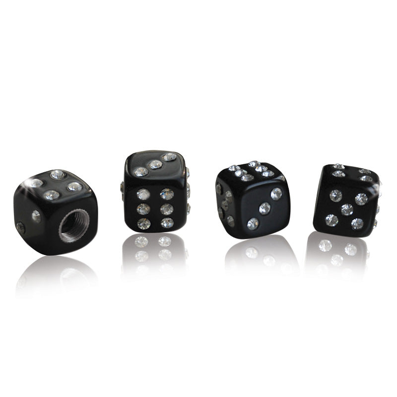 Foliatec, kapturki wentyli AirCaps Crystal Cube czarne - 4 szt.