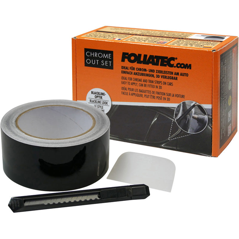 Foliatec 'Chrome Out' Set Nero opaco - Striscia in pellicola 5cm x 15m