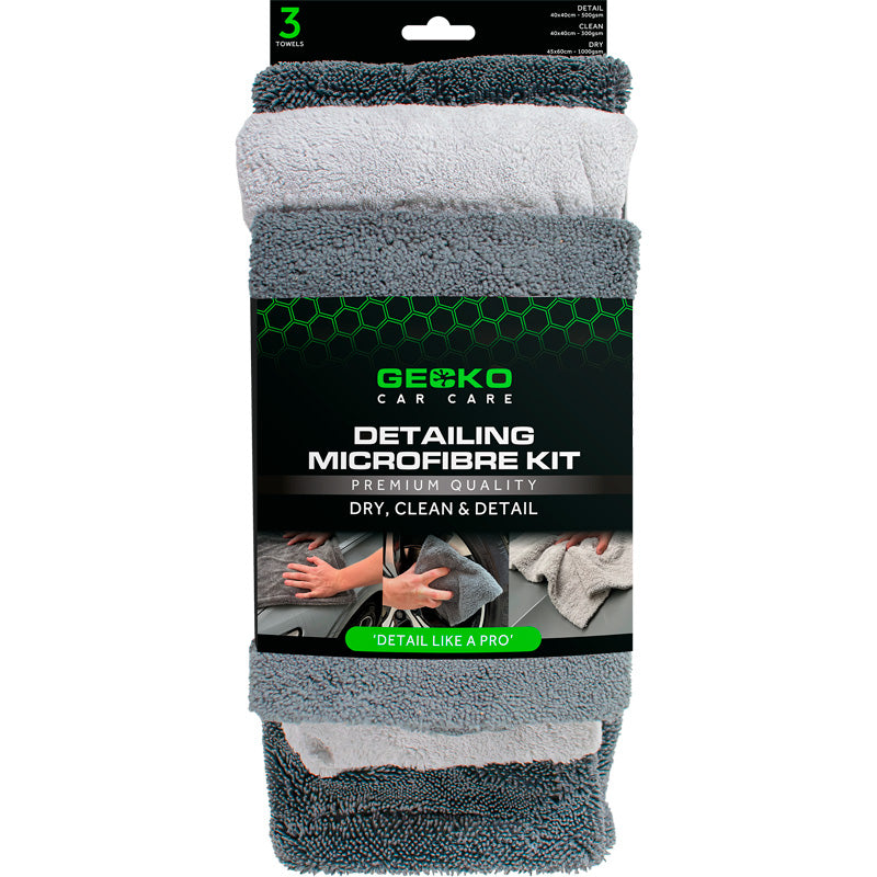 Gecko, Detailing Microfiber Kit, 3-częściowy zestaw