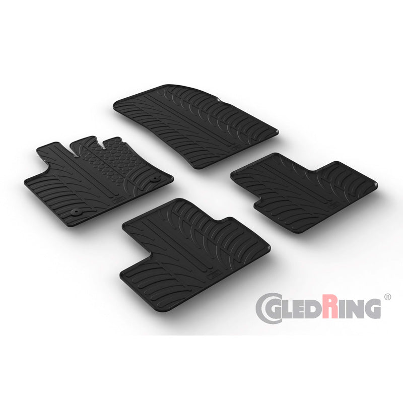 Gledring, Tappetini in gomma, compatibili con Renault Captur II 2020- & Mitsubishi ASX II 2023- (profilo T 4 pezzi + clip)