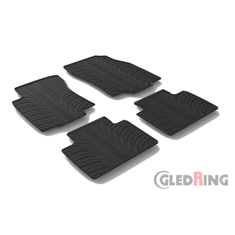 Gledring, Tappetini in gomma, compatibili con Renault Koleos II 8/2016- (profilo T 4 pezzi + clip)