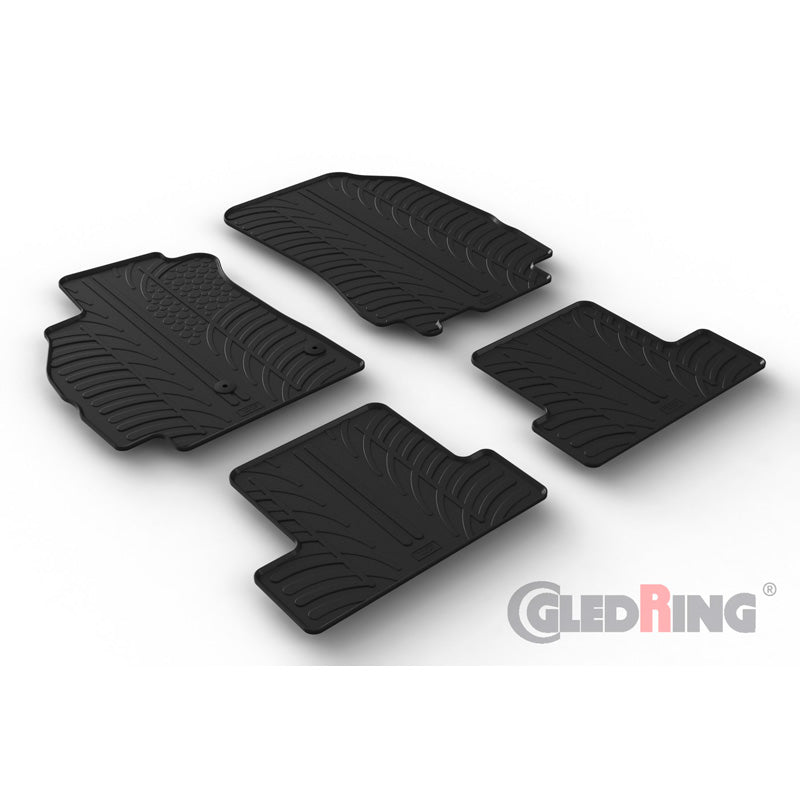 Gledring, Rubber Mats, fits Renault Megane III HB 5-doors 2008-2015 (T profile 4 parts)