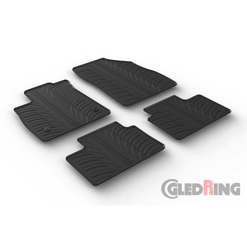 Gledring, tapis en caoutchouc, compatibles avec Renault Talisman 3/2016- (profil T 4 pièces + clips)