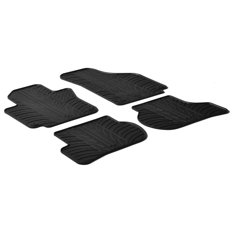 Gledring, Gumowe dywaniki, pasuje do Volkswagen Golf V,VI Plus 2009- / Seat Toledo 2005-2012 (T profile 4-częściowy + klipsy)