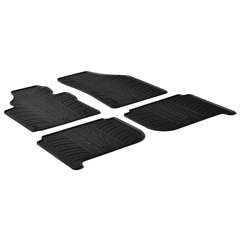 Gledring, tappetini in gomma, compatibile con Volkswagen Touran 2003-2015 (profilo T 4 pezzi + clip)