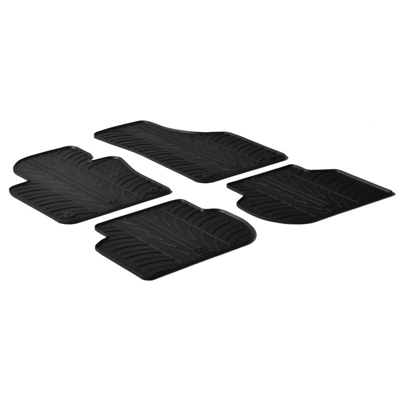 Gledring, alfombrillas de goma, compatibles con Volkswagen Jetta 2011- (perfil T 4 piezas + clips)