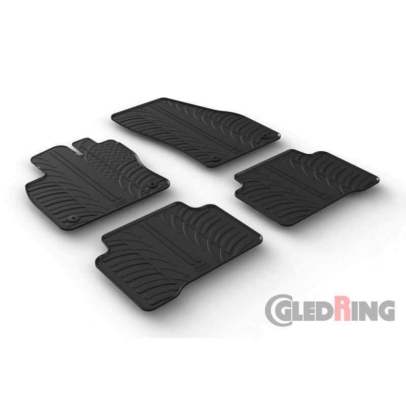Gledring, gumowe dywaniki, pasują do Volkswagen Touran 2015- (Manual) (profil T, 4-częściowe + klipsy)