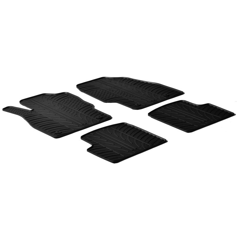 Gledring, rubber floor mats, fits Opel Corsa D 2006-2014 (T profile 4-piece + clips)