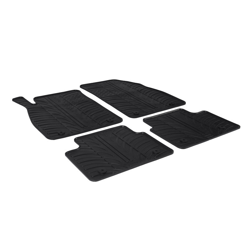 Gledring, rubber floor mats, fits Opel Insignia 2013-2017 (T profile 4-piece + clips)