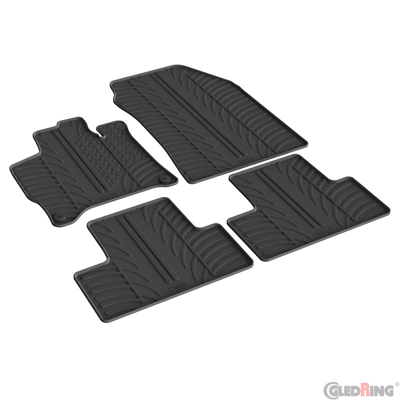 Gledring, alfombrillas de goma, perfil en T, compatible con Opel Astra L HB 5 puertas MHEV 2024-, juego de 4 piezas