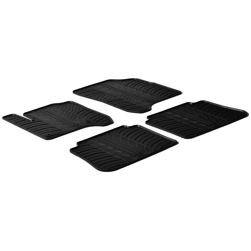 Gledring, Rubber Floor Mats, Fits Citroen C3 Picasso 2009- (T profile 4-piece + clips)