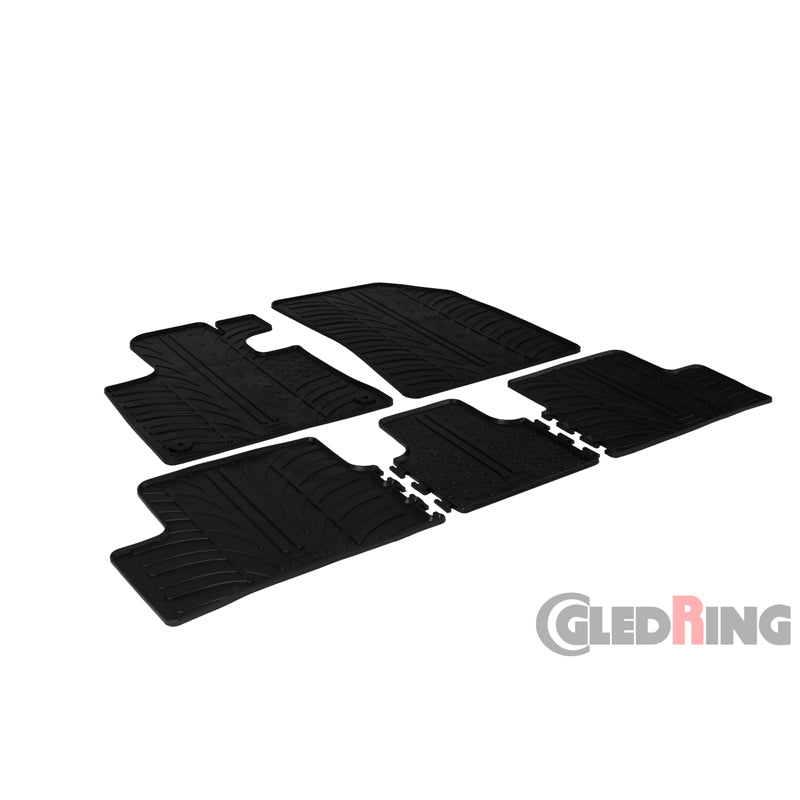 Gledring, rubber mats, fits Citroen C4 Picasso 2013- & C4 Spacetourer 2018- (T profile 5 pieces)