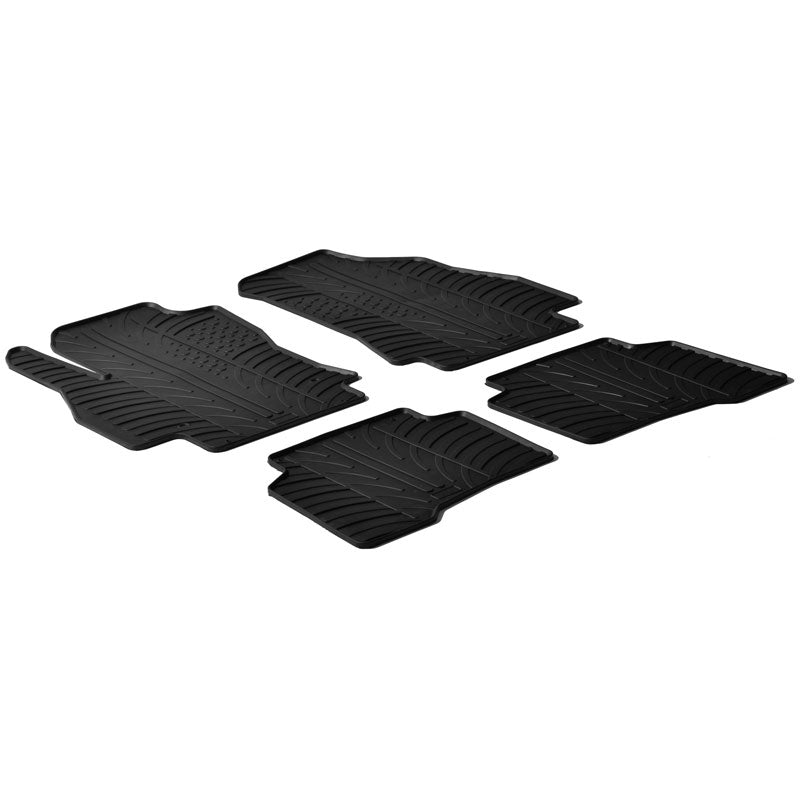 Gledring, alfombrillas de goma, fits Citroen Nemo / Peugeot Bipper / Fiat Fiorino & Qubo 2008- (perfil T 4 piezas)
