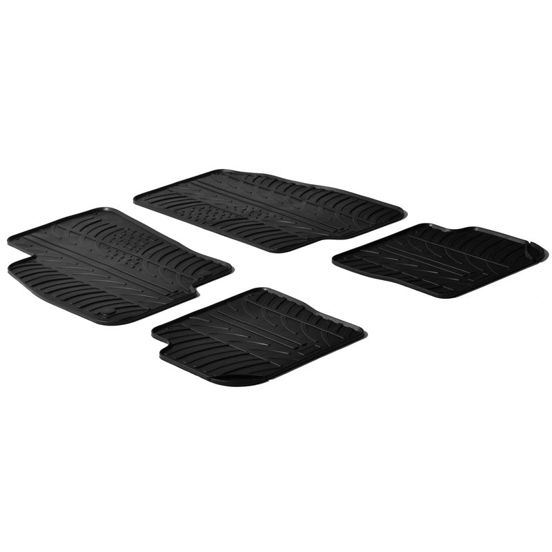 Gledring, alfombrillas de goma, compatible con Fiat Punto Evo 2009-2014 (perfil en T de 4 piezas + clips)