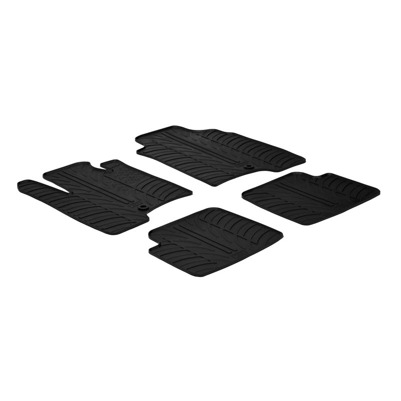 Gledring, alfombrillas de goma, aptas para Fiat Panda 2012-2014 (perfil T 4 piezas + clips)