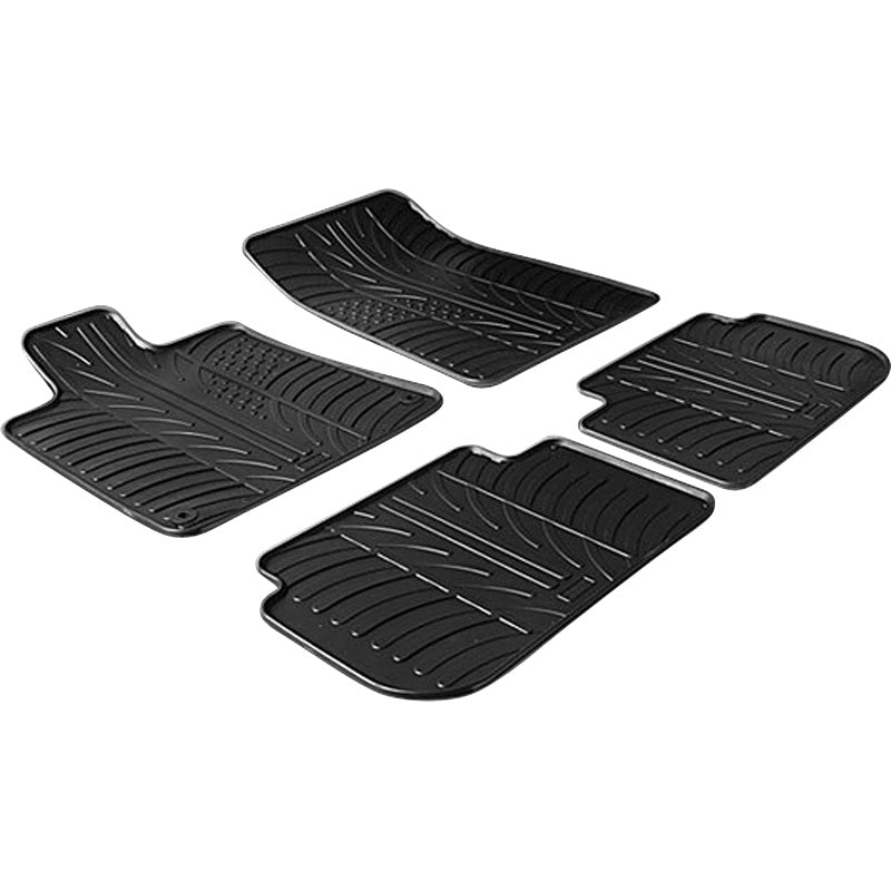 Gledring, tappetini in gomma, compatibili con Peugeot 407 2004- (profilo T 4 pezzi + clip)
