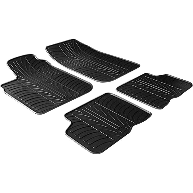 Gledring, alfombrillas de goma, aptas para Dacia Logan 2005-2013 (perfil en T, 4 piezas)