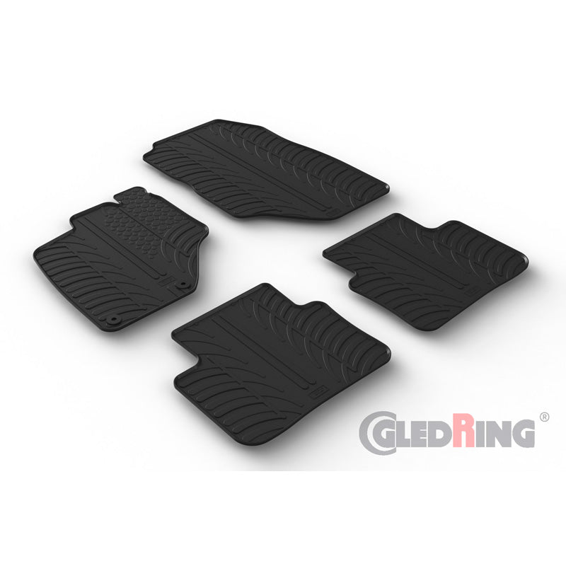 Gledring, tappetini in gomma, compatibile con Peugeot 5008 III Hybrid (2024-), 4 pezzi con clip di montaggio