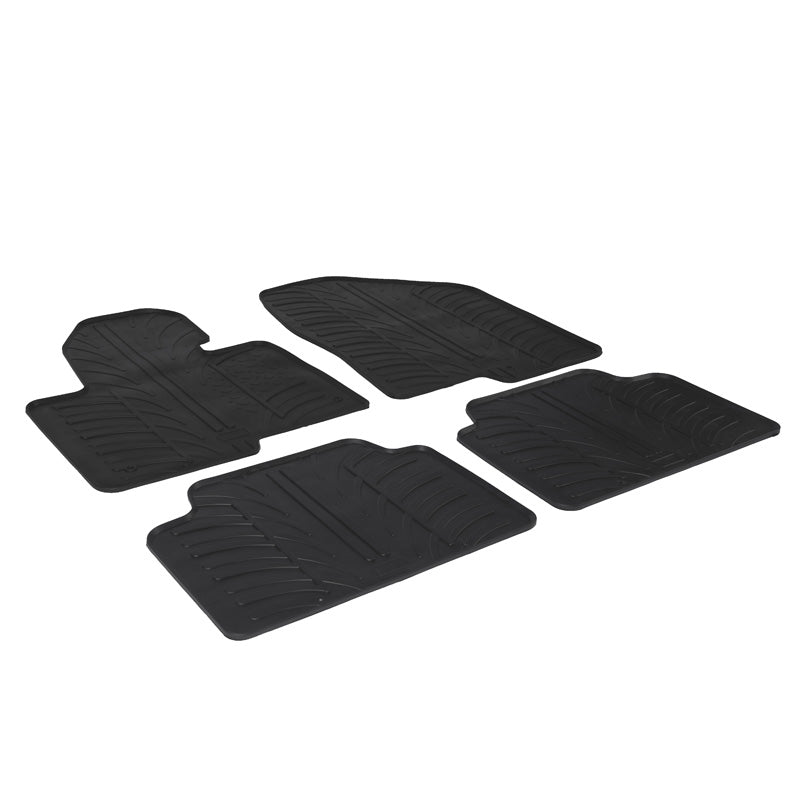 Gledring, tappetini in gomma, adatti per Hyundai Santa Fe III 2012-2018 (profilo T 4 pezzi + clip)