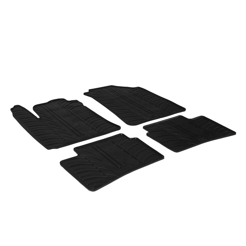 Gledring, tappetini in gomma, adatti a Hyundai i10 2014-2020 (profilo T 4 pezzi + clip)
