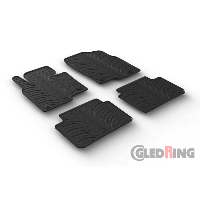 Gledring, tappetini in gomma, compatibile con Mazda CX-5 6/2017- (profilo a T 4 pezzi + clip)