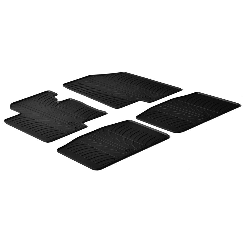 Gledring, tappetini in gomma, adatti per Kia Optima 2012-2017 (profilo a T 4 pezzi + clip)