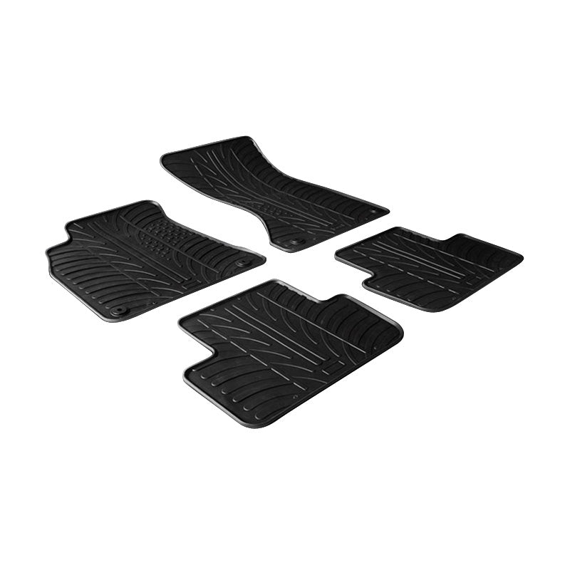Gledring, rubberen matten, past op Audi A4 2008-2015 & A5 Sportback 2008-2016 (T-profiel 4-delige set + clips)