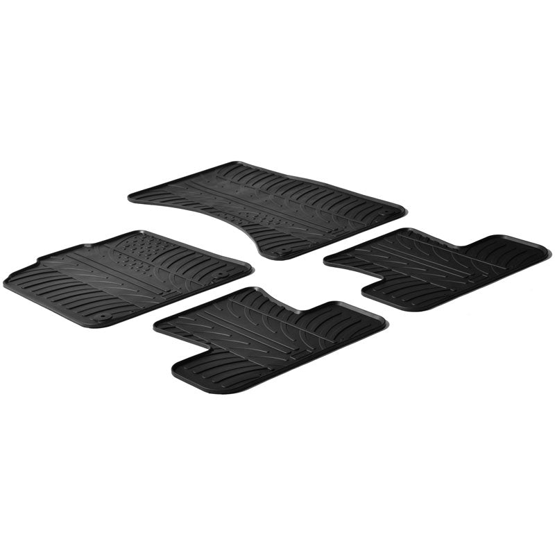 Gledring, tappetini in gomma, compatibile con Audi Q5 2008-2016 (profilo a T 4 pezzi + clip)