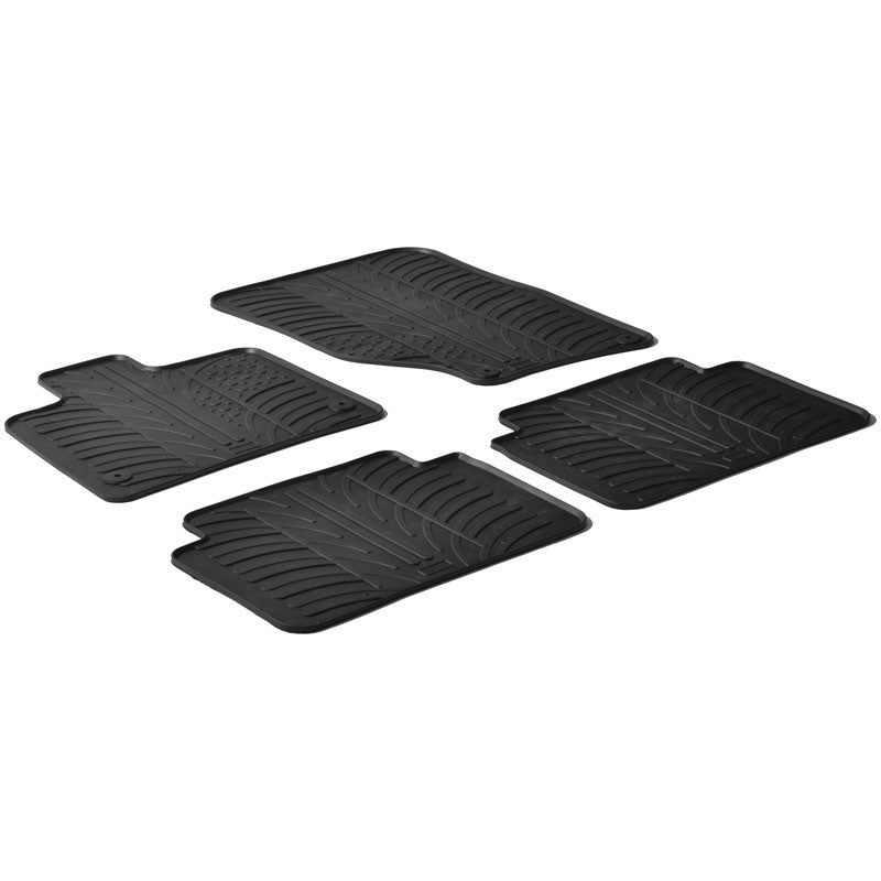 Gledring, rubbermatten, geschikt voor Audi Q7 2006-2015 (T-profiel 4-delig + clips)