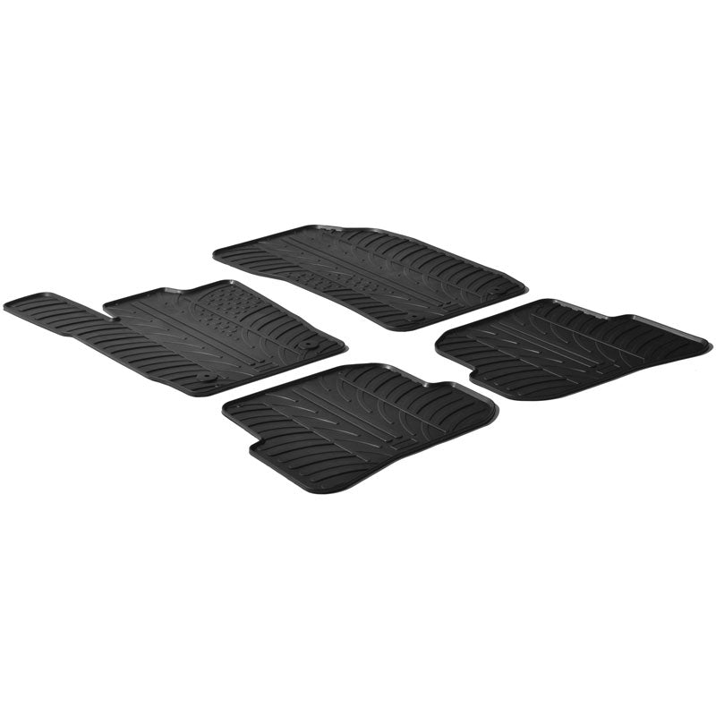 Gledring, alfombrillas de goma, compatibles con Audi A1 2010-2018 (perfil T 4 piezas + clips)