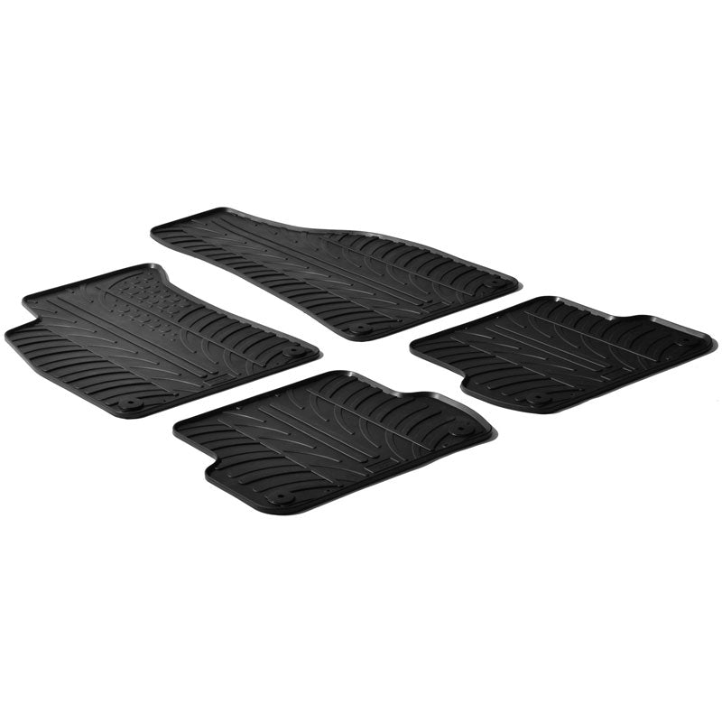 Gledring, tappetini in gomma, adatto a Audi A4 8E 2001-2008 / Seat Exeo (profilo T 4 pezzi + clip)