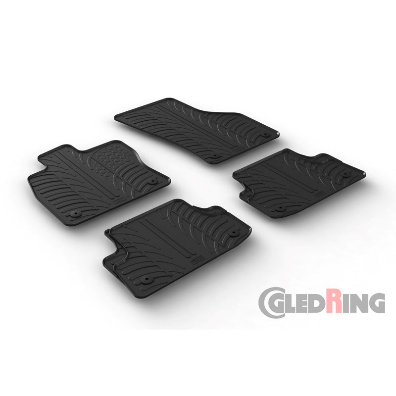 Gledring, gumowe dywaniki, pasuje do Audi A3 (8V) HB/Sportback/Sedan 2012-2020 (profil T 4 elementy + klipsy)