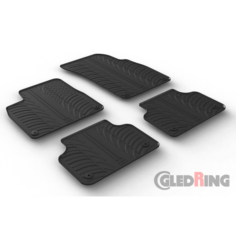 Gledring, rubbermatten, passend voor Audi Q7 6/2015- & Q8 5/2018- (T-profiel 4-delig + clips)