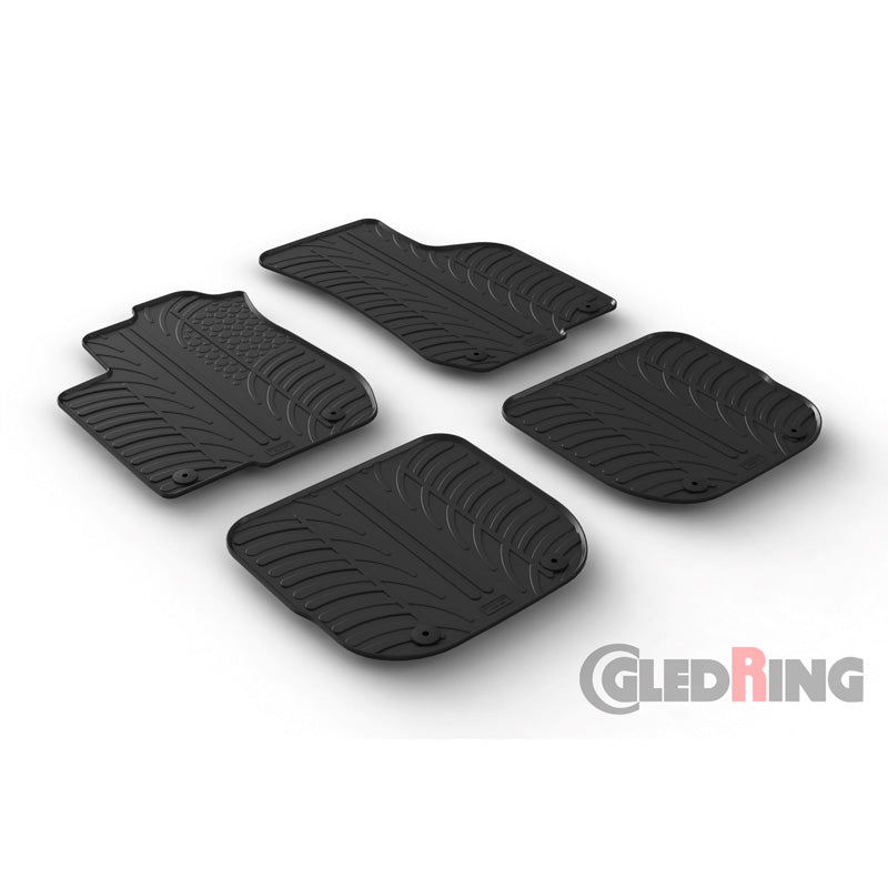 Gledring, rubbermatten, geschikt voor Audi A3 8L 1996-2003 (T-profiel 4-delig + clips)