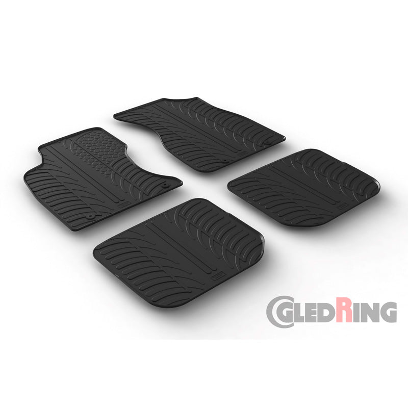 Gledring, gumowe dywaniki, pasują do Audi A4 1996-2000 (profil T 4-częściowe + klipsy)