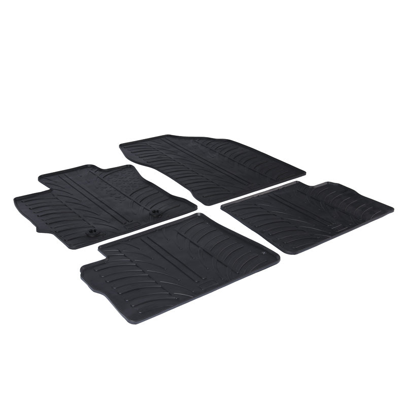 Gledring, alfombrillas de goma, aptas para Toyota Auris HB/Touring Sport/Hybrid 2012- (perfil T 4 piezas + clips)