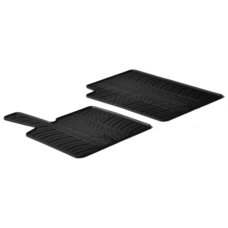 Gledring, gumowe dywaniki, pasują do Smart ForTwo 2006-2014 (profil T 2 części + klipsy)