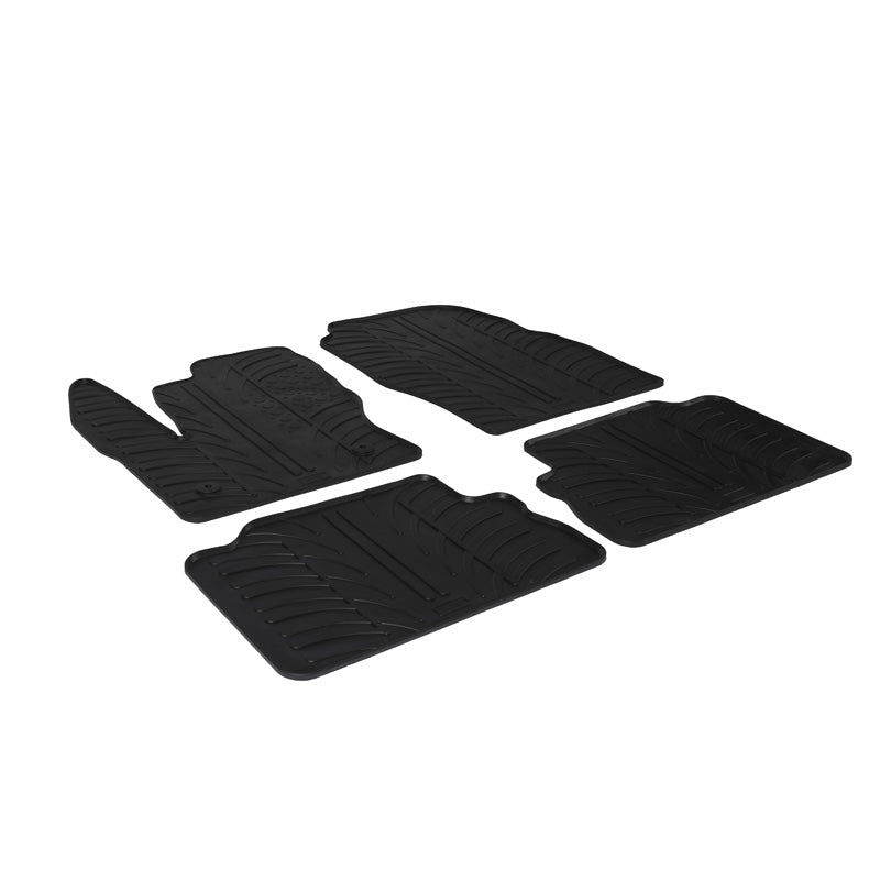 Gledring, rubbermatten, geschikt voor Ford Kuga 2013-2016 (T-profiel 4-delig + clips)