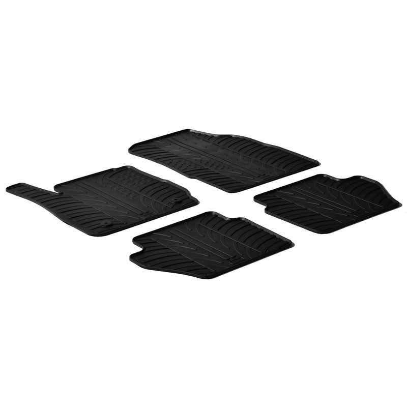Gledring, tapis en caoutchouc, convient pour Ford Fiesta VII 2008-2017 (profil en T, 4 pièces + clips)