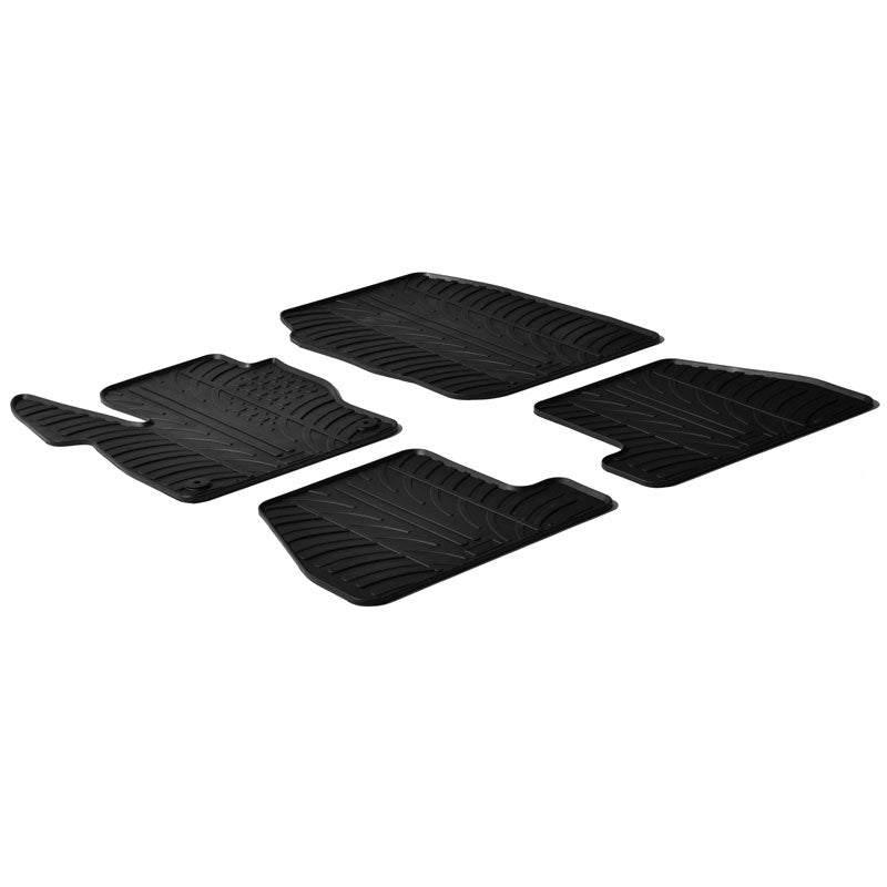 Gledring, Gummimåtter, passer til Ford Focus 3/5 doors + ST 2011-2015 (T profile 4-dele + klips)