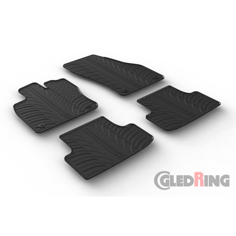 Gledring, gumové koberečky, vhodné pro Seat Ateca / Cupra Ateca 5/2016- (T-profil 4 díly + klipsy)