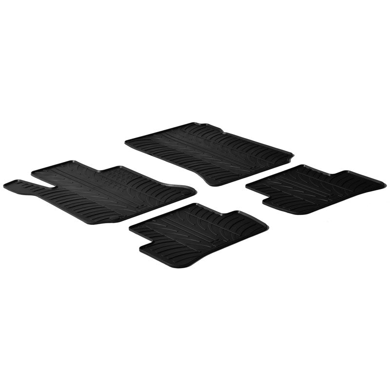 Gledring, Gummimåtter, passer til Mercedes C-Class W204 2007-2013 (T profile 4-dele + klips)