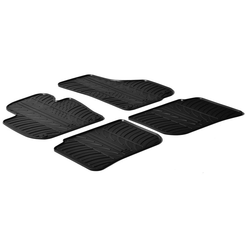 Gledring, alfombrillas de goma, se adapta a Skoda SuperB 2008-2015 (perfil T 4 piezas + clips)