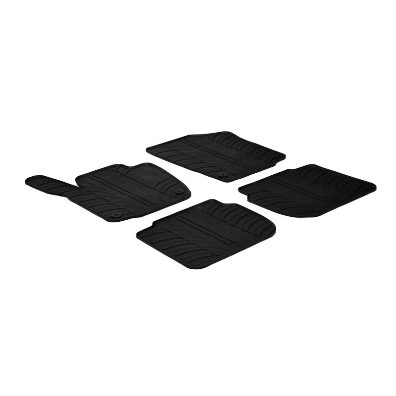 Gledring, tappetini in gomma, adatti a Skoda Rapid 5 porte 2012- & Seat Toledo 5 porte 2013- (profilo T 4 pezzi + clip)